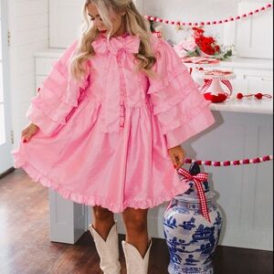Pink Ruffled Women's Dress